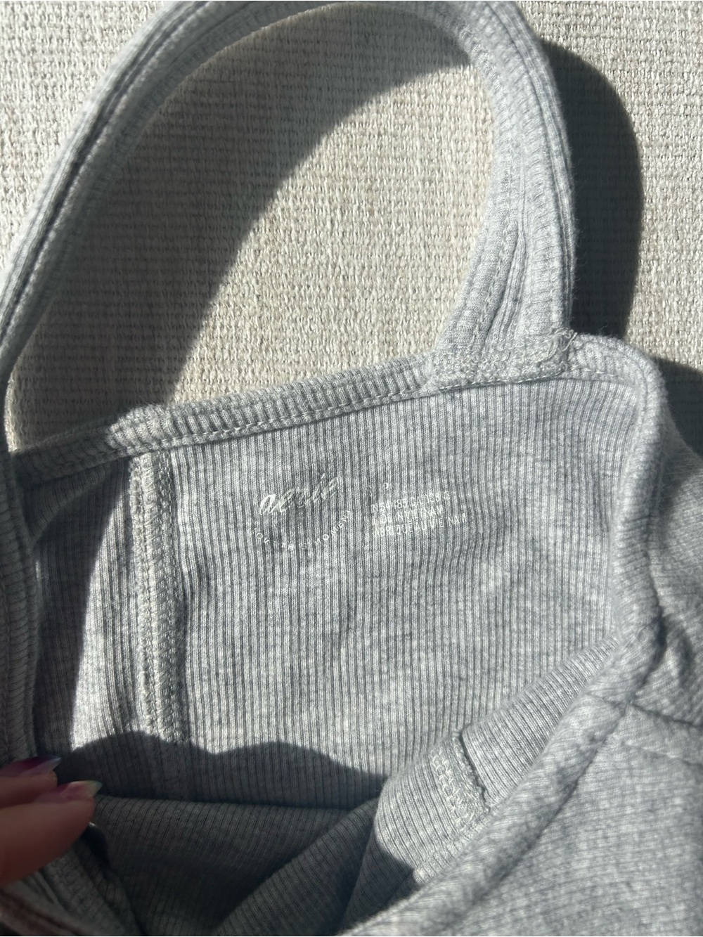 Aerie Grey Ribbed Crop Top - Picture 3 of 3
